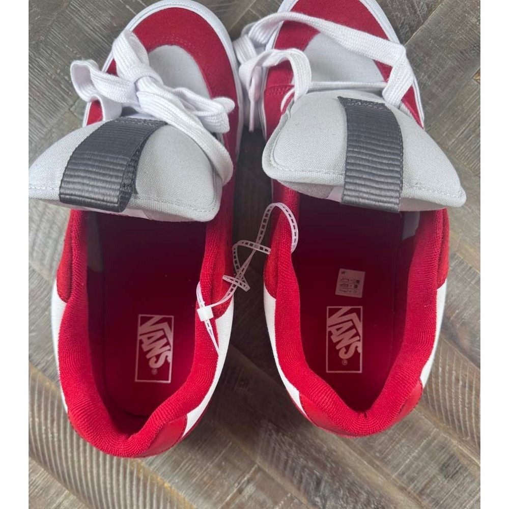 Vans Low Top Skate Shoes Red White Canvas Suede Mens 11.5 1721356 NEW - Picture 5 of 9